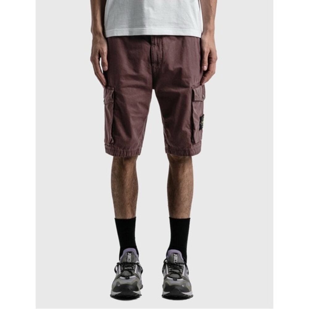 nwot STONE ISLAND Shorts Men W34 Compass Cargo Logo Patch Flap Snaps Zip